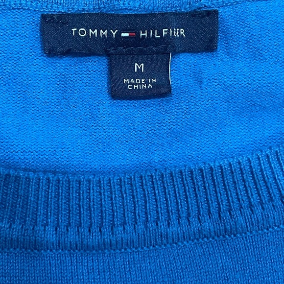 Tommy Hilfiger Blue and White Striped Crewneck Sweater - Picture 8 of 9